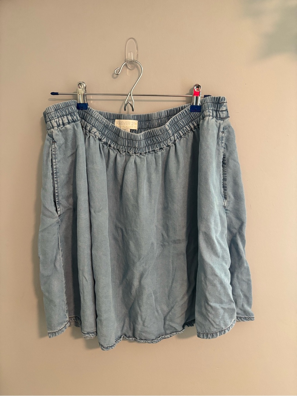 Forever 21 Light Blue Denim A-Line Skirt